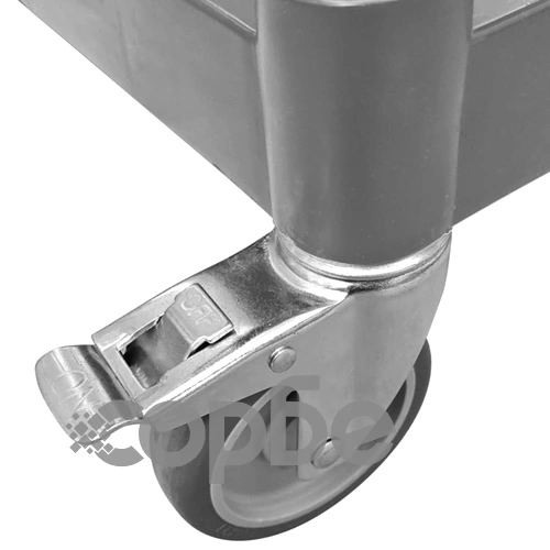 Количка на 3 нива, сива, 81x41x92 см, алуминий ➤ топ цена ➤ sorbe.bg