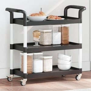 Количка на 3 нива, черна, 77x34x72 см, алуминий