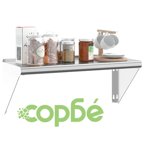 Стенен рафт, 75x30x31 см, сребрист, неръждаема стомана ➤ топ цена ➤ sorbe.bg