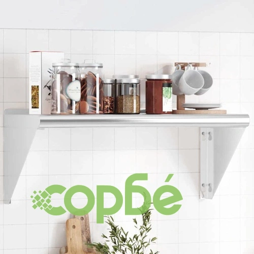 Стенен рафт, 75x30x31 см, сребрист, неръждаема стомана ➤ топ цена ➤ sorbe.bg