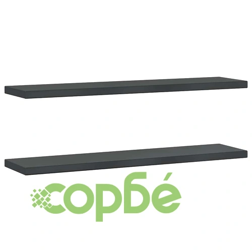 Стенни рафтове 2 бр 100x23,5x3 см черни неръждаема стомана ➤ топ цена ➤ sorbe.bg