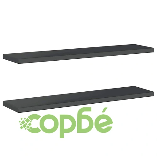 Стенни рафтове 2 бр 100x23,5x3 см черни неръждаема стомана ➤ топ цена ➤ sorbe.bg