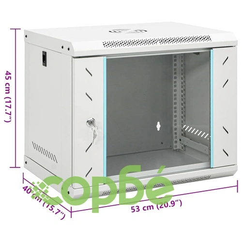 9U сървърен шкаф за стенен монтаж, 19, IP20, 53x40x45 см ➤ топ цена ➤ sorbe.bg
