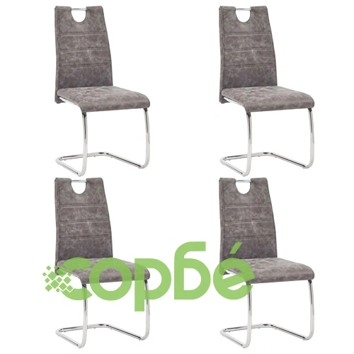 Трапезен комплект от 5 части, кафяв, изкуствена кожа ➤ топ цена ➤ sorbe.bg