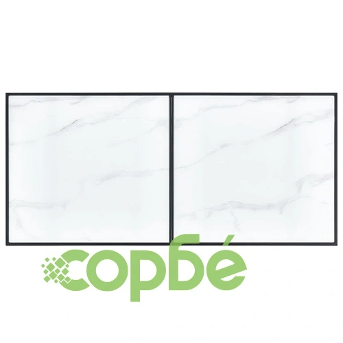 Трапезен комплект от 9 части, сив, изкуствена кожа ➤ топ цена ➤ sorbe.bg