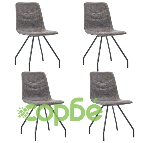 Трапезен комплект от 9 части, тъмнокафяв, изкуствена кожа ➤ топ цена ➤ sorbe.bg