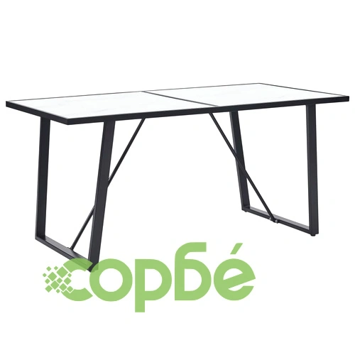 Трапезен комплект от 9 части, тъмносив, изкуствена кожа ➤ топ цена ➤ sorbe.bg