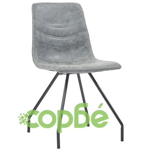 Трапезен комплект от 9 части, тъмносив, изкуствена кожа ➤ топ цена ➤ sorbe.bg