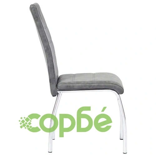 Трапезен комплект от 9 части, сив, изкуствена кожа ➤ топ цена ➤ sorbe.bg