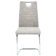 Трапезен комплект от 7 части, светлосив, изкуствена кожа