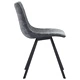 Трапезен комплект от 7 части, черен, изкуствена кожа