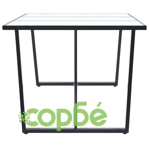 Трапезен комплект от 9 части, тъмнокафяв, изкуствена кожа ➤ топ цена ➤ sorbe.bg