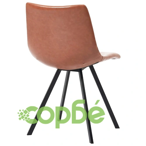 Трапезен комплект от 9 части, коняк, изкуствена кожа ➤ топ цена ➤ sorbe.bg