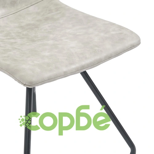 Трапезен комплект от 9 части, сив, изкуствена кожа ➤ топ цена ➤ sorbe.bg