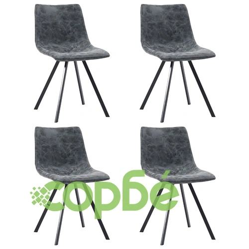 Трапезен комплект от 11 части, черен, изкуствена кожа ➤ топ цена ➤ sorbe.bg