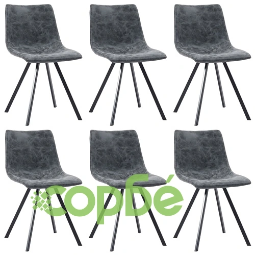 Трапезен комплект от 9 части, черен, изкуствена кожа ➤ топ цена ➤ sorbe.bg