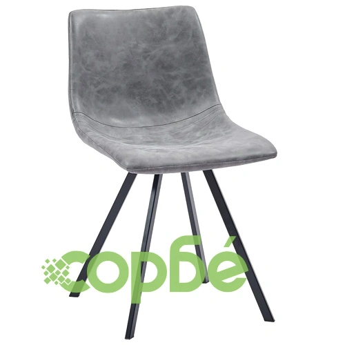 Трапезен комплект от 9 части, сив, изкуствена кожа ➤ топ цена ➤ sorbe.bg