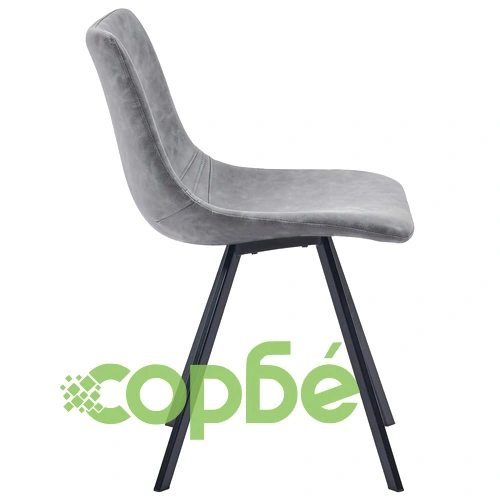 Трапезен комплект от 9 части, сив, изкуствена кожа ➤ топ цена ➤ sorbe.bg