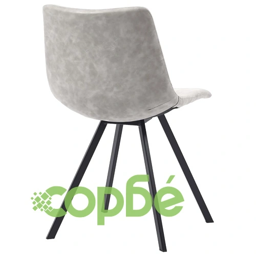 Трапезен комплект от 9 части, светлосив, изкуствена кожа ➤ топ цена ➤ sorbe.bg