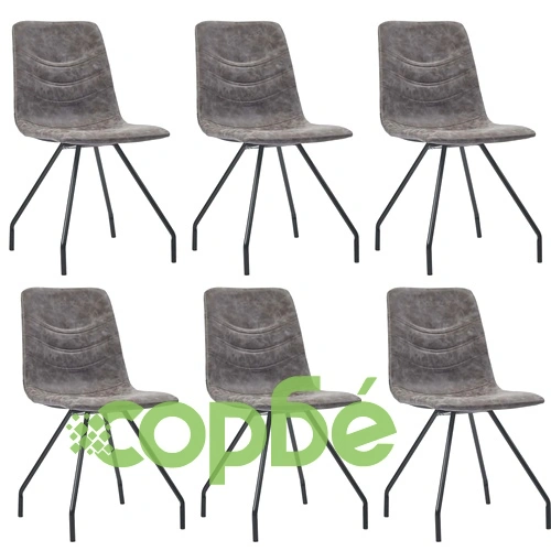 Трапезен комплект от 11 части, тъмнокафяв, изкуствена кожа ➤ топ цена ➤ sorbe.bg