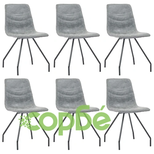 Трапезен комплект от 11 части, тъмносив, изкуствена кожа ➤ топ цена ➤ sorbe.bg