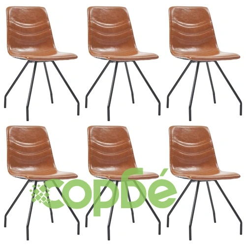 Трапезен комплект от 11 части, коняк, изкуствена кожа ➤ топ цена ➤ sorbe.bg