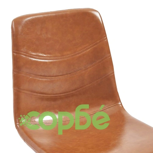 Трапезен комплект от 5 части, коняк, изкуствена кожа ➤ топ цена ➤ sorbe.bg