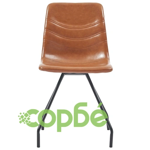 Трапезен комплект от 5 части, коняк, изкуствена кожа ➤ топ цена ➤ sorbe.bg