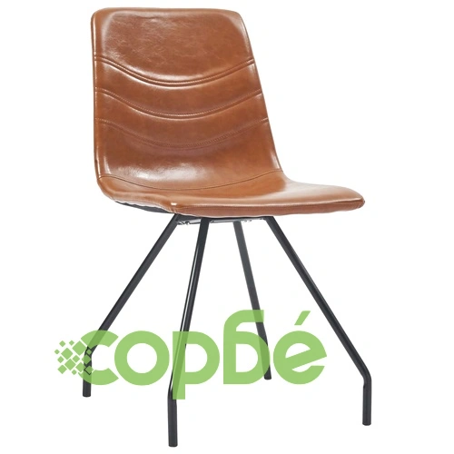 Трапезен комплект от 5 части, коняк, изкуствена кожа ➤ топ цена ➤ sorbe.bg