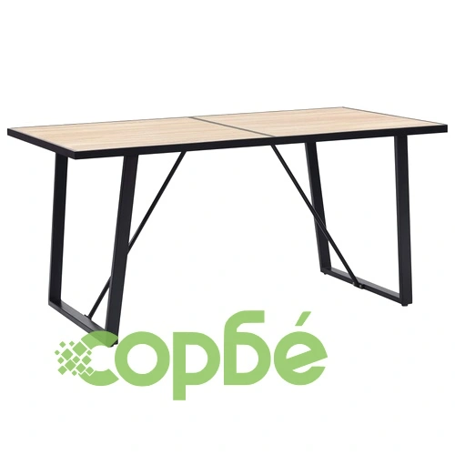 Трапезен комплект от 9 части, светлосив, изкуствена кожа ➤ топ цена ➤ sorbe.bg