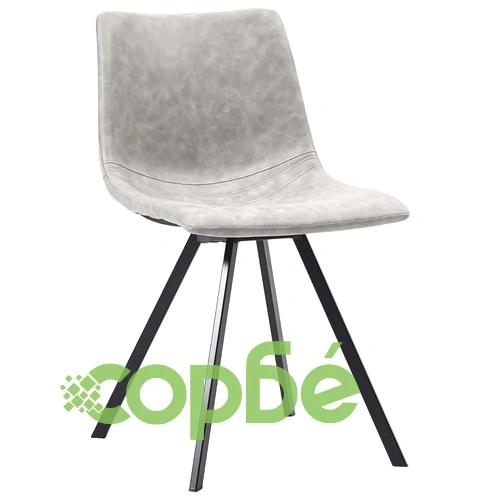 Трапезен комплект от 9 части, светлосив, изкуствена кожа ➤ топ цена ➤ sorbe.bg