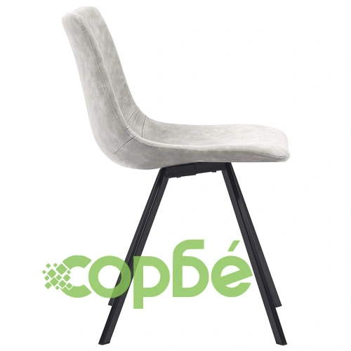 Трапезен комплект от 9 части, светлосив, изкуствена кожа ➤ топ цена ➤ sorbe.bg