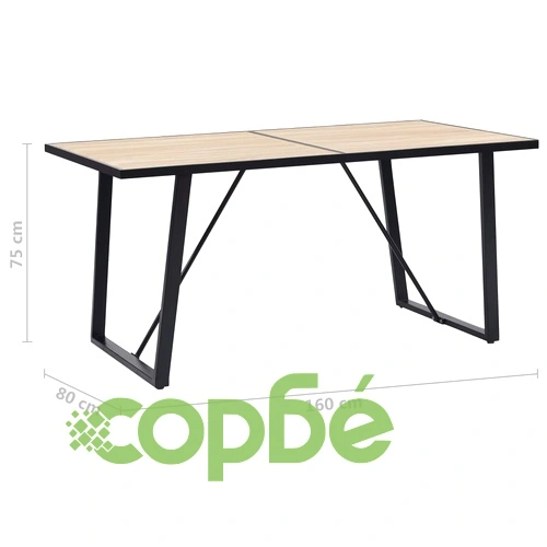 Трапезен комплект от 9 части, тъмнокафяв, изкуствена кожа ➤ топ цена ➤ sorbe.bg