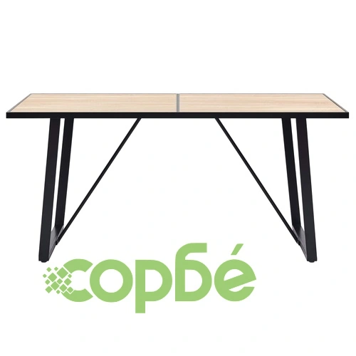 Трапезен комплект от 9 части, тъмнокафяв, изкуствена кожа ➤ топ цена ➤ sorbe.bg