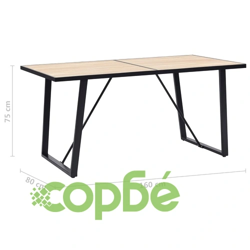 Трапезен комплект от 9 части, черен, изкуствена кожа ➤ топ цена ➤ sorbe.bg