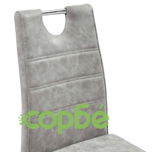 Трапезен комплект от 11 части, светлосив, изкуствена кожа ➤ топ цена ➤ sorbe.bg