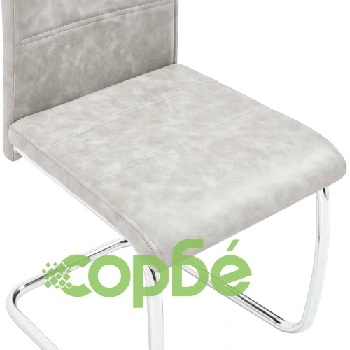 Трапезен комплект от 9 части, светлосив, изкуствена кожа ➤ топ цена ➤ sorbe.bg