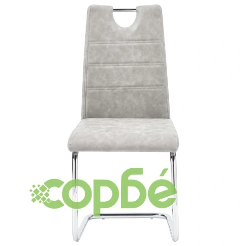 Трапезен комплект от 9 части, светлосив, изкуствена кожа ➤ топ цена ➤ sorbe.bg