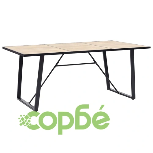 Трапезен комплект от 9 части, сив, изкуствена кожа ➤ топ цена ➤ sorbe.bg