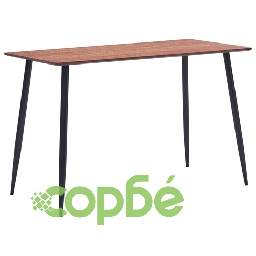 Трапезен комплект от 5 части, кафяв, изкуствена кожа ➤ топ цена ➤ sorbe.bg