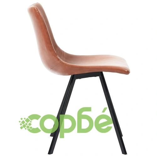 Трапезен комплект от 5 части, коняк, изкуствена кожа ➤ топ цена ➤ sorbe.bg