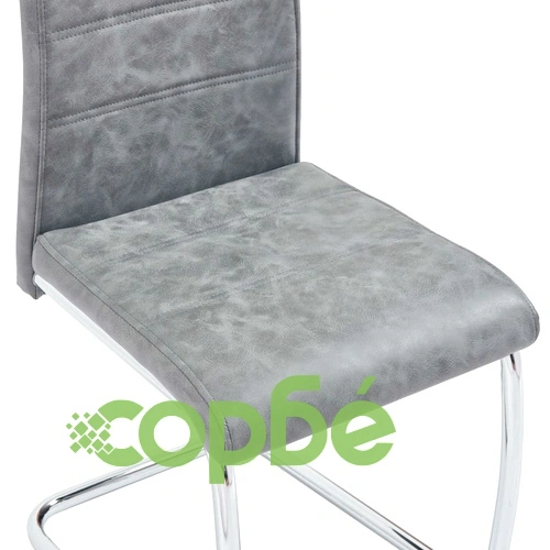 Трапезен комплект от 5 части, сив, изкуствена кожа ➤ топ цена ➤ sorbe.bg