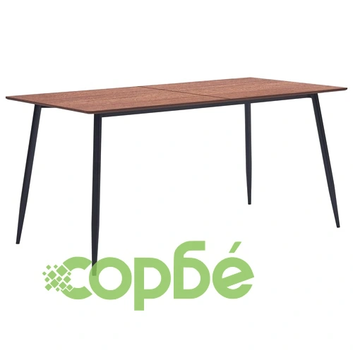 Трапезен комплект от 5 части, коняк, изкуствена кожа ➤ топ цена ➤ sorbe.bg