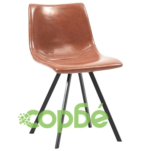 Трапезен комплект от 9 части, коняк, изкуствена кожа ➤ топ цена ➤ sorbe.bg