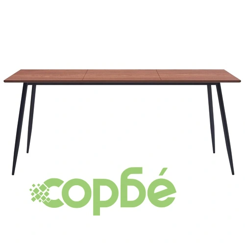 Трапезен комплект от 9 части, сив, изкуствена кожа ➤ топ цена ➤ sorbe.bg