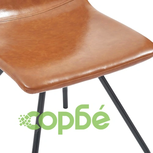 Трапезен комплект от 9 части, коняк, изкуствена кожа ➤ топ цена ➤ sorbe.bg