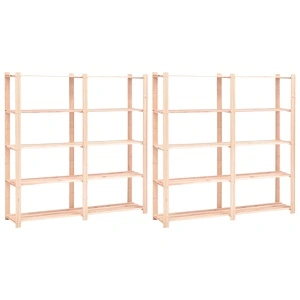 5-етажни стелажи, 2 бр, 170x38x170 см, бор масив, 500 кг