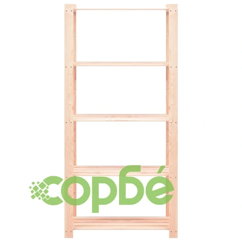 5-етажни стелажи, 2 бр, 80x38x170 см, бор масив, 250 кг ➤ топ цена ➤ sorbe.bg