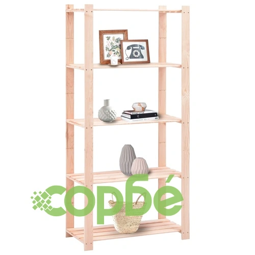 5-етажни стелажи, 5 бр, 80x38x170 см, бор масив, 250 кг ➤ топ цена ➤ sorbe.bg