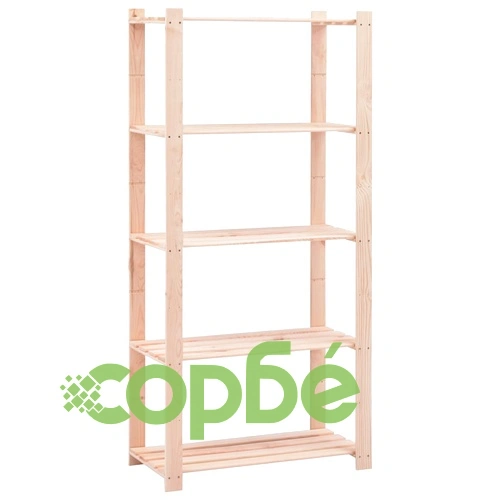 5-етажни стелажи, 10 бр, 80x38x170 см, бор масив, 250 кг ➤ топ цена ➤ sorbe.bg